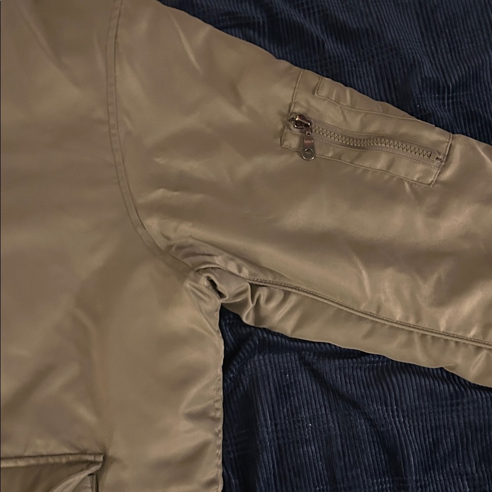 Olive Bomber Jacket - Picture 3 of 8